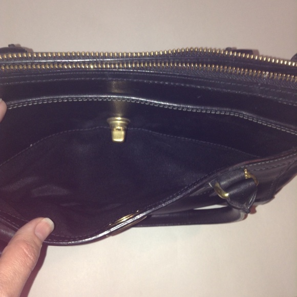 Coach Hampton 11047 Black Leather Satchel Handbag - Picture 2 of 8